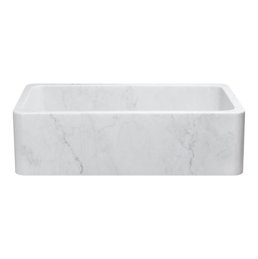 The Allstone Group 36'' Farmhouse Kitchen Sink, Single Bowl, Reversible, Carrara Marble