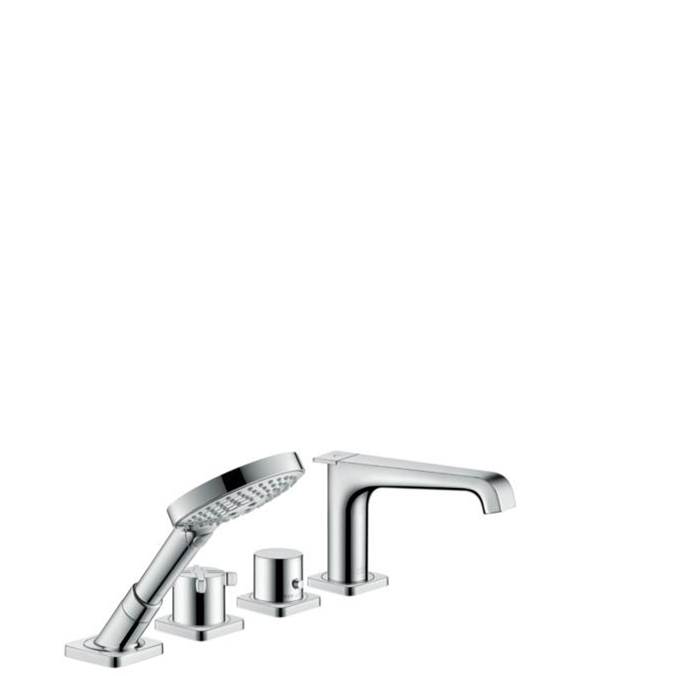Axor Citterio E 4-Hole Thermostatic Roman Tub Set Trim with 1.75 GPM Handshower in Chrome