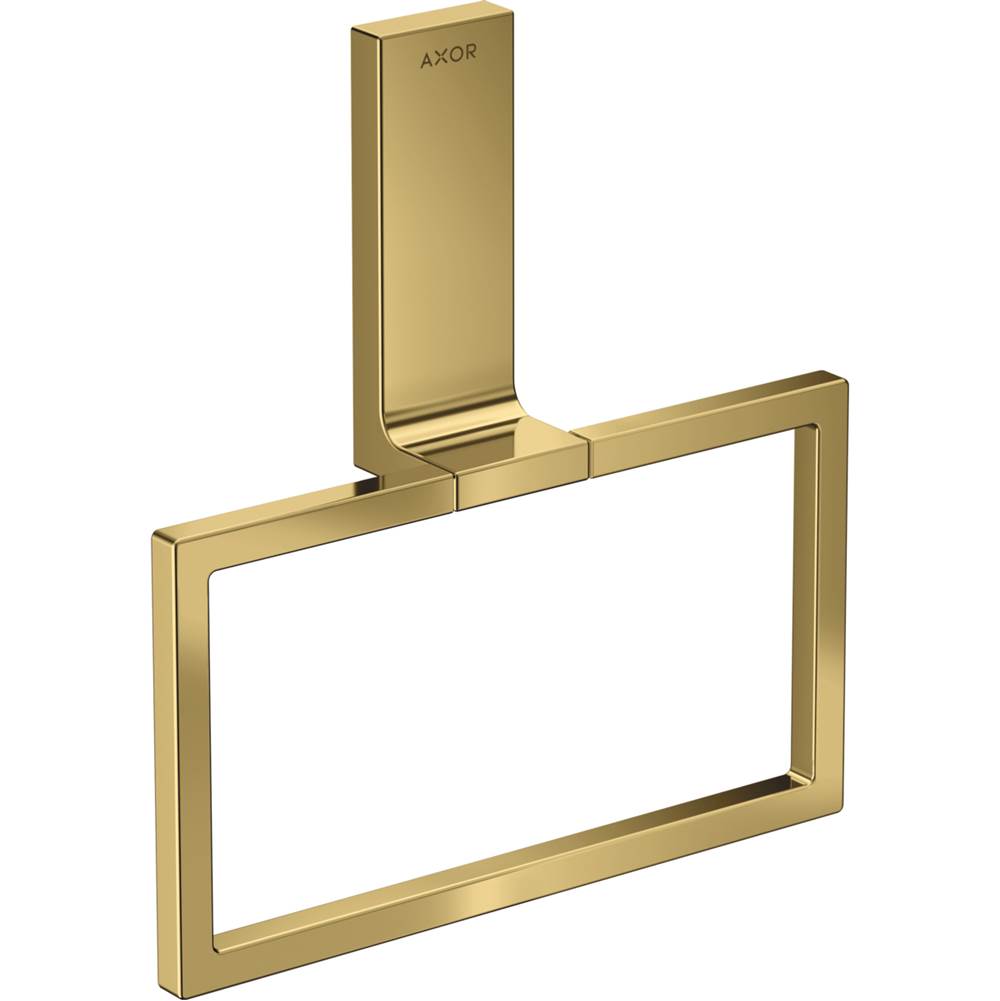 Axor Universal Rectangular Towel Ring in Polished Gold Optic