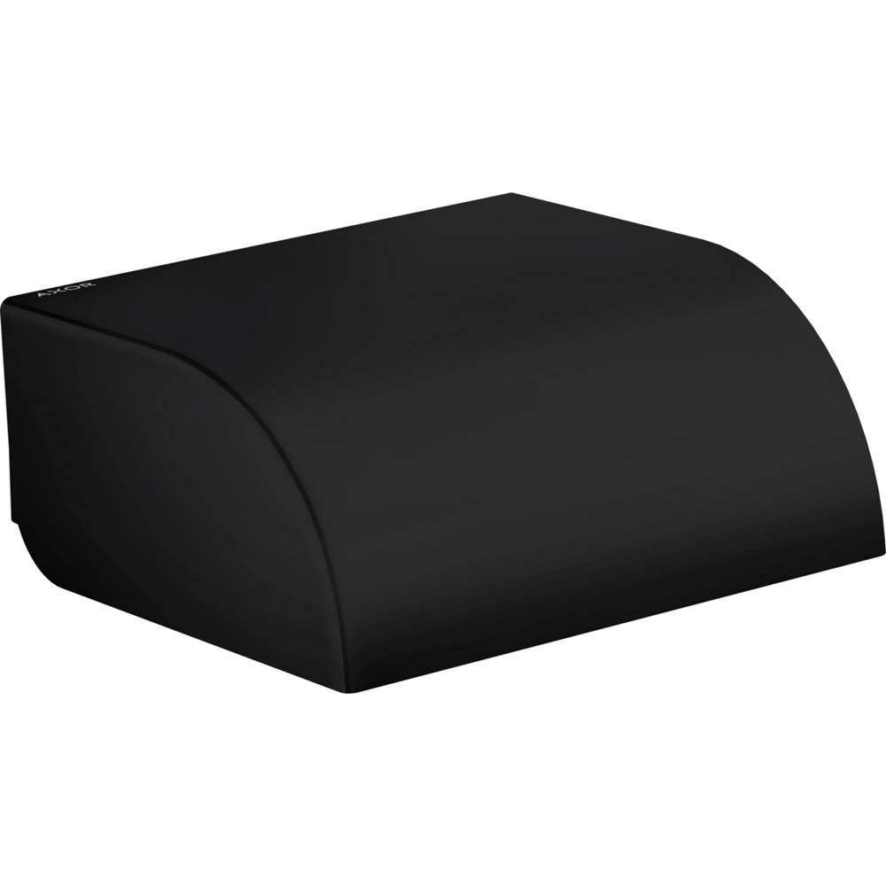 Axor Universal Circular Roll Holder with Cover in Matte Black