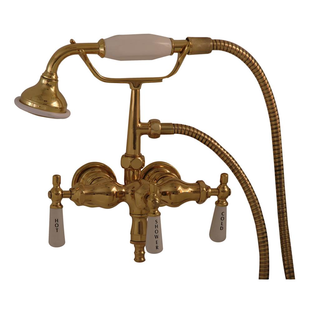 Barclay Hand Held Shower, Old Style Spigot, Polished Brass