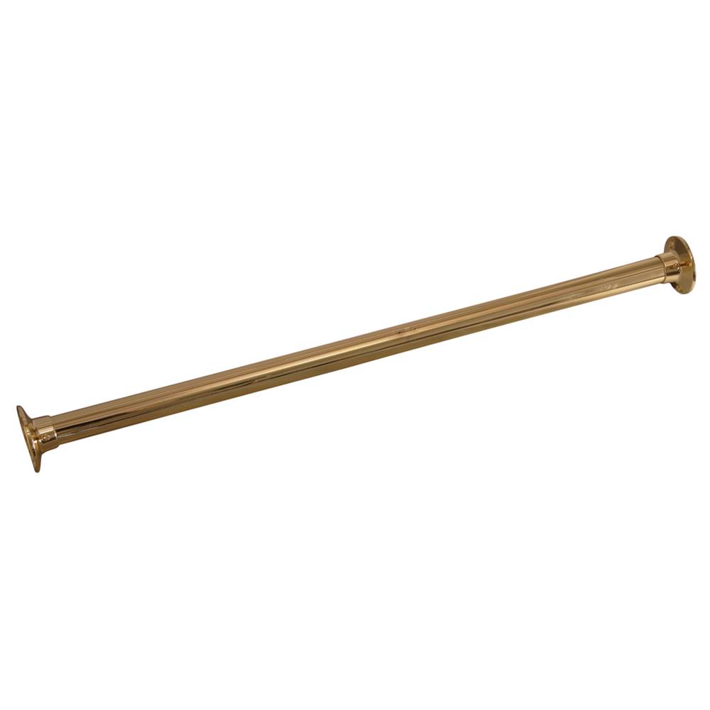 Barclay 4100 Straight Rod, 96'', w/310 Flanges, Polished Brass