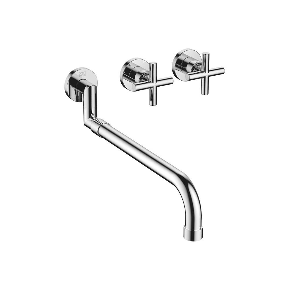 Dornbracht Tara Wall-Mounted Sink Mixer With Extending Spout In Platinum
