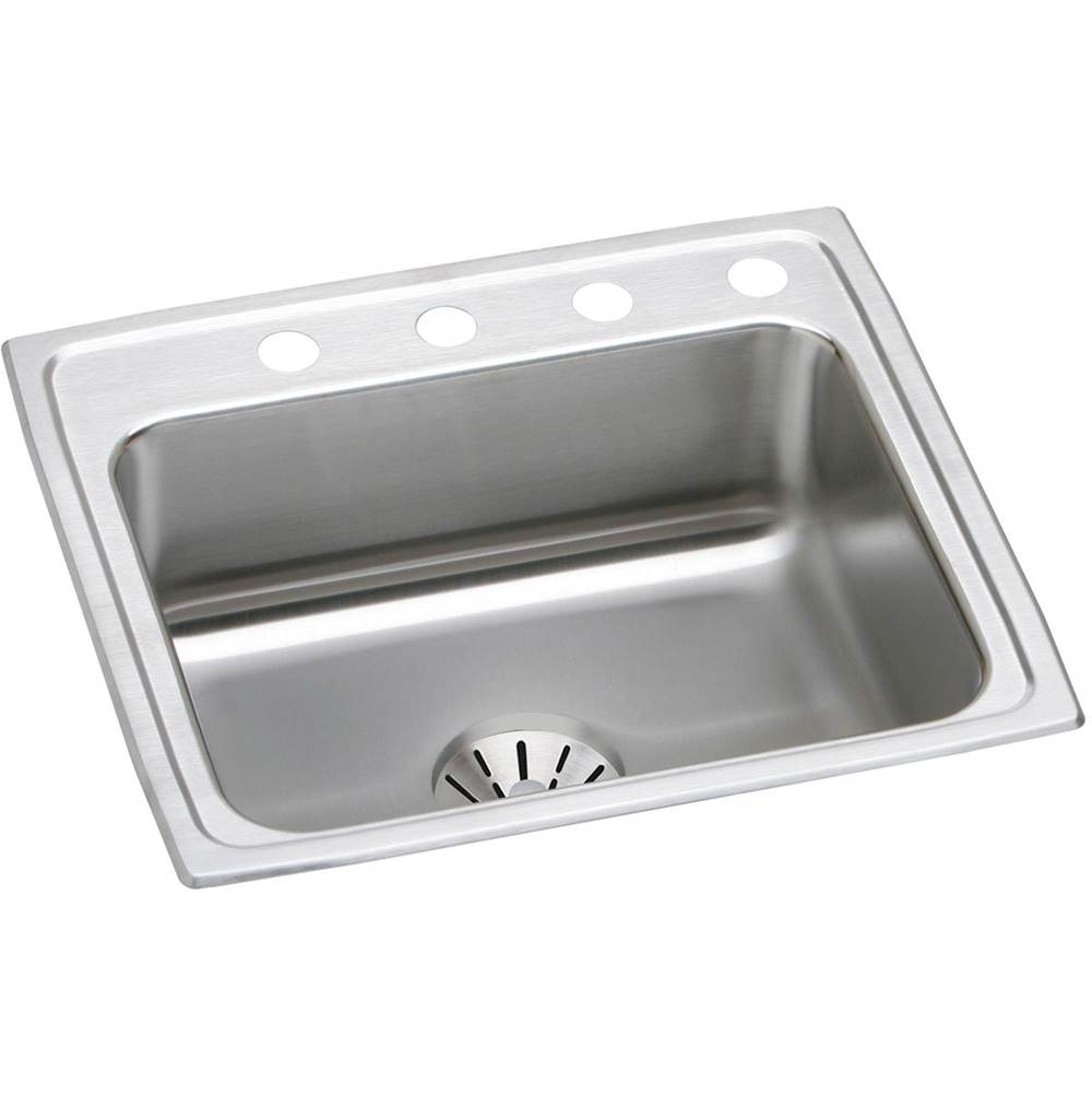 Elkay Lustertone Classic Stainless Steel 22'' x 19-1/2'' x 10-1/8'', 0-Hole Single Bowl Drop-in Sink with Perfect Drain