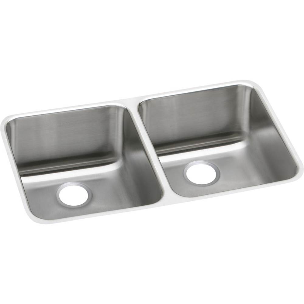 Elkay Lustertone Classic Stainless Steel 30-3/4'' x 18-1/2'' x 10'', Equal Double Bowl Undermount Sink