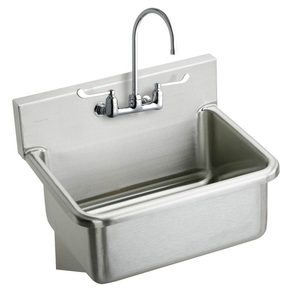 Elkay Stainless Steel 25'' x 19.5'' x 10-1/2'', Wall Hung Single Bowl Hand Wash Sink Kit