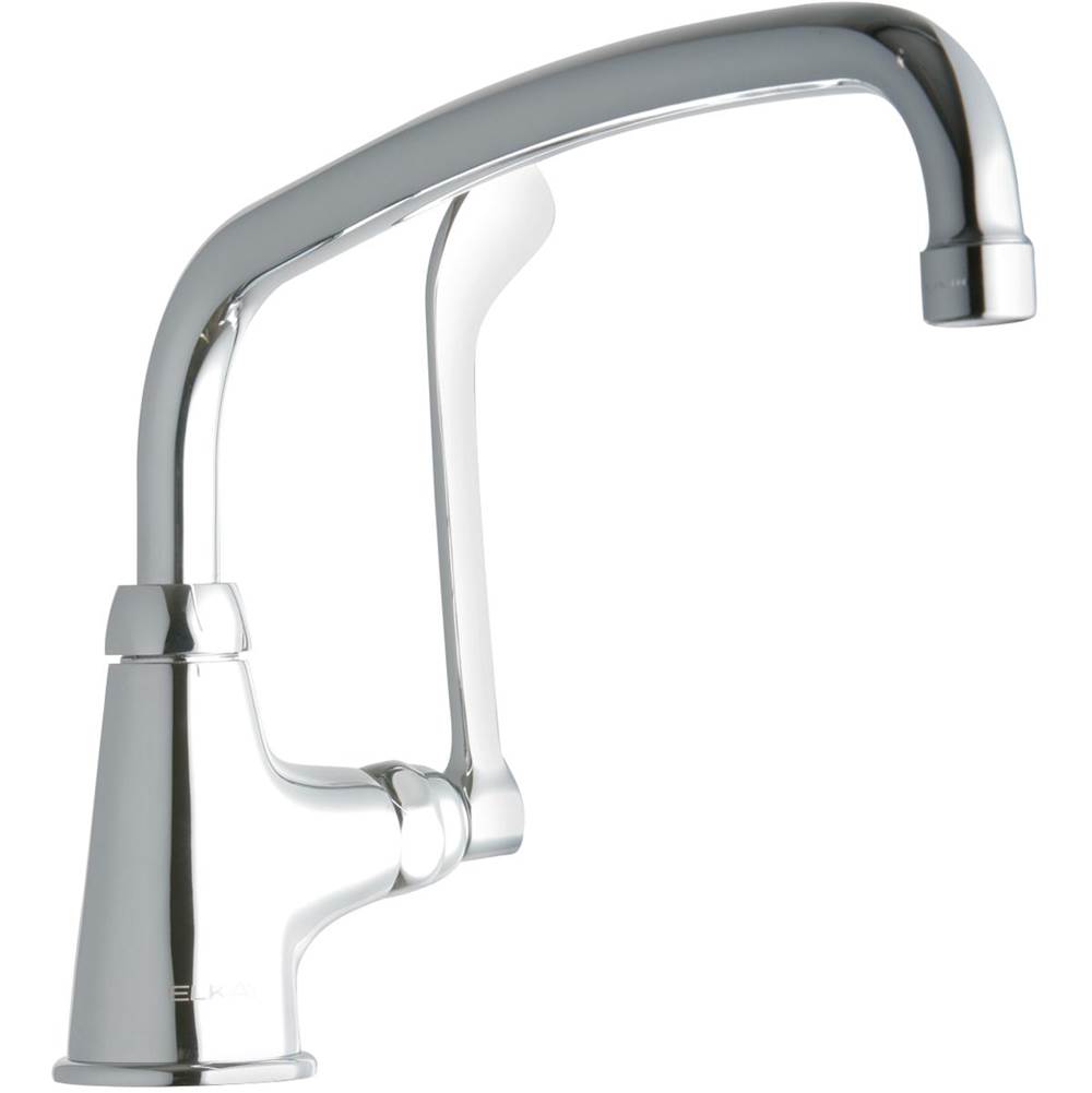 Elkay Single Hole with Single Control Faucet with 12'' Arc Tube Spout 6'' Wristblade Handle Chrome