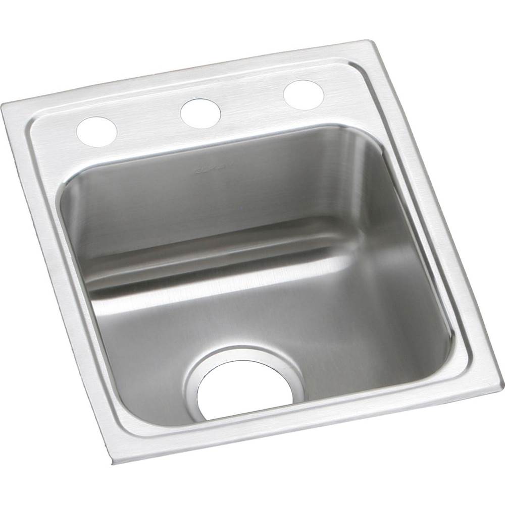 Elkay Lustertone Classic Stainless Steel 13'' x 16'' x 7-5/8'', 3-Hole Single Bowl Drop-in Sink
