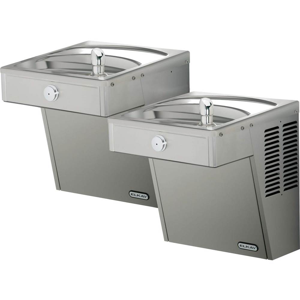 Elkay Cooler Wall Mount Bi-Level ADA Frost Resistant, Vandal-Resistant Non-Filtered Refrigerated Stainless