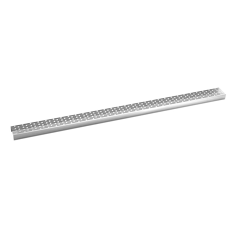 Infinity Drain 48'' Perforated Offset Slot Pattern Grate for S-LT 65 in Polished Stainless