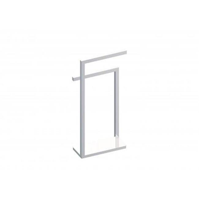 Kartners Free Standing - Square Double Towel Rail (Opposing Sides)-Brushed Brass