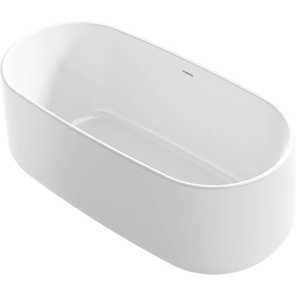 Kohler Ceric® 60'' x 29'' freestanding bath with center toe-tap drain