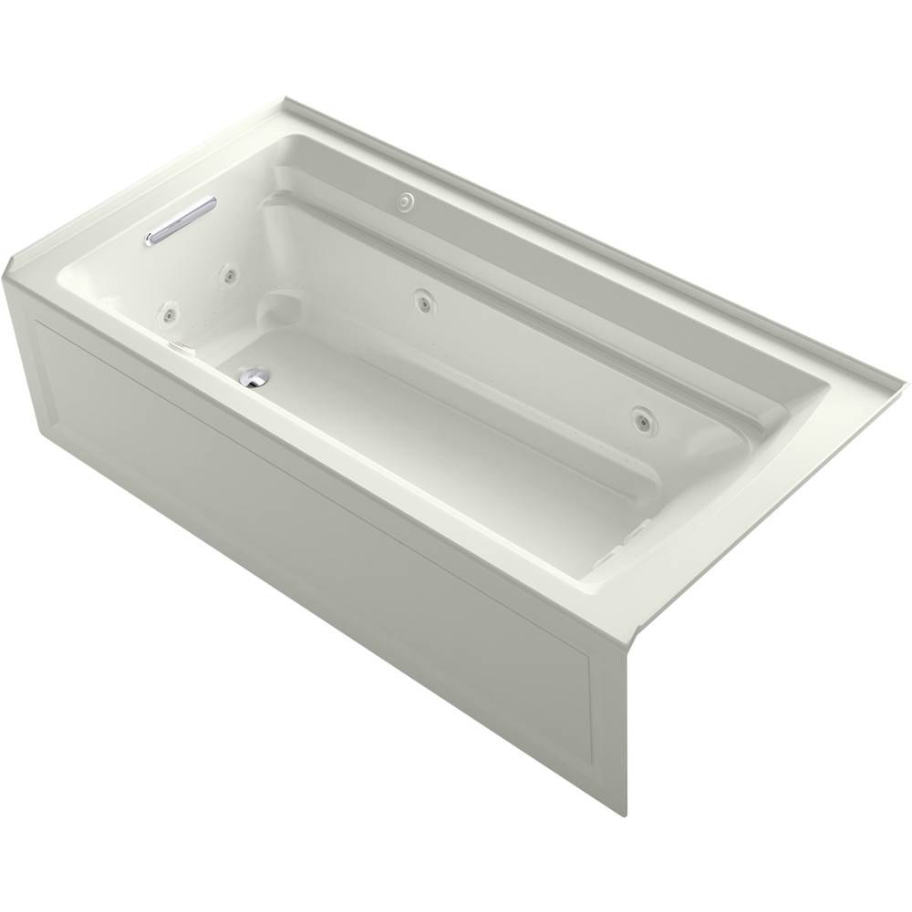 Kohler Archer® 72'' x 36'' integral apron Heated BubbleMassage™ air bath and whirlpool with left-hand drain