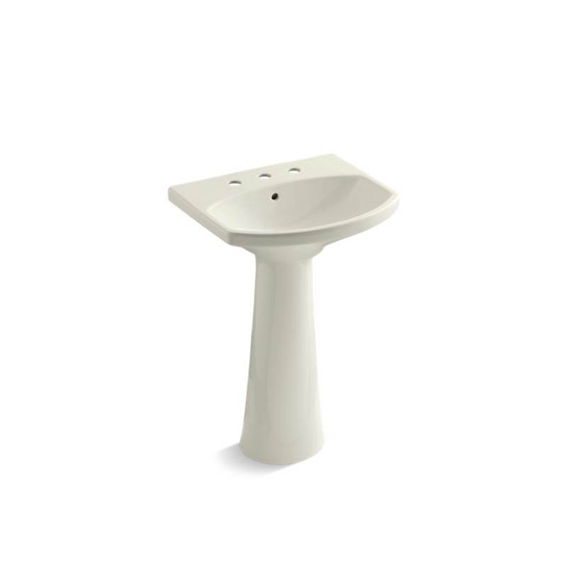Kohler Cimarron® Pedestal bathroom sink with 8'' widespread faucet holes