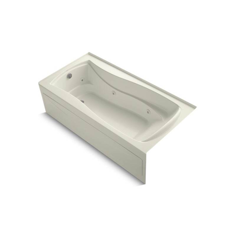 Kohler Mariposa® 72'' x 36'' alcove whirlpool bath with Bask® heated surface, integral apron, and left-hand drain