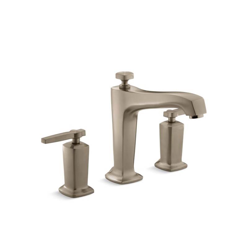 Kohler Margaux® Deck-mount bath faucet trim for high-flow valve with diverter spout and lever handles, valve not included