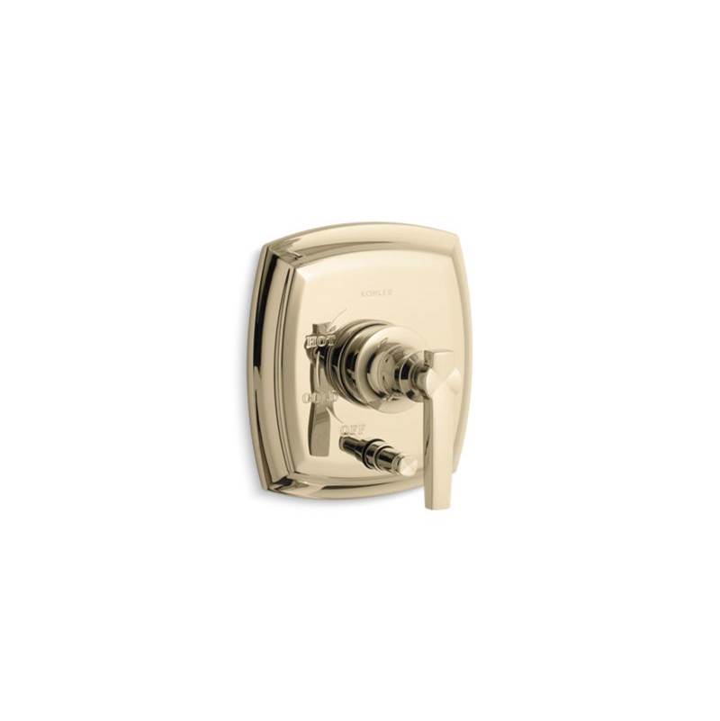 Kohler Margaux® Rite-Temp(R) pressure-balancing valve trim with push-button diverter and lever handles, valve not included