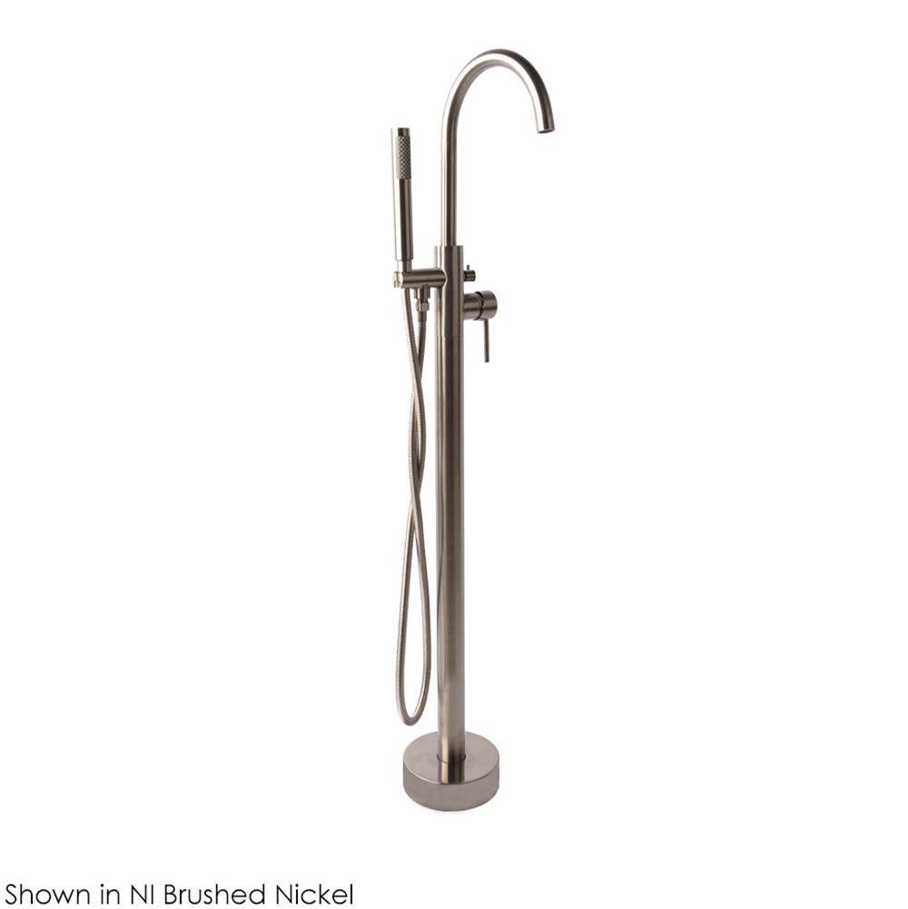 Lacava Floor-standing tub filler 37 1/4''H with one lever handle, two-way diverter, and hand-held shower with 59'' flexible hose.