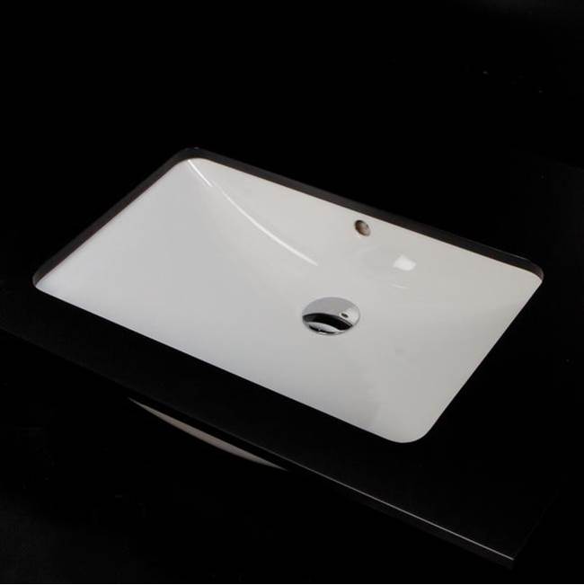 Lacava Under-counter porcelain Bathroom Sink with anoverflow. Unglazed exterior. W'' 24 1/4'', D'' 16 1/2'', H: 6 1/4''