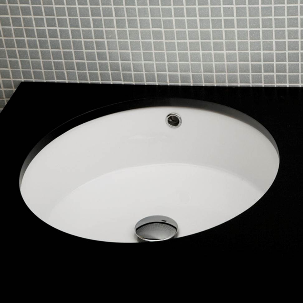 Lacava Under-counter porcelain Bathroom Sink with an overflow, glazed exterior, 19 3/4''DIAM, 6 7/8''H