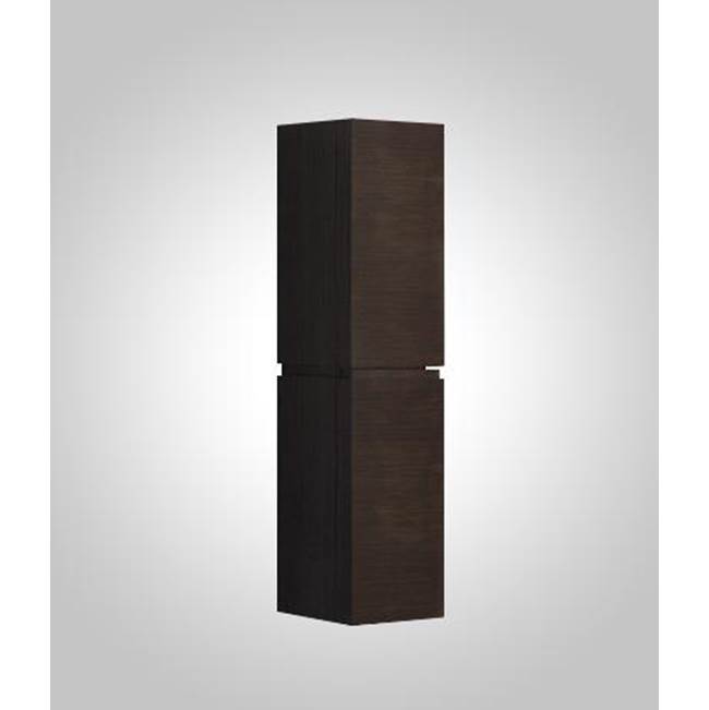 Madeli 16''W Urban Linen Cabinet, Walnut. Wall Hung, Left-Hinged. Non-Handed, 15-9/16'' X 15'' X 60-5/8''