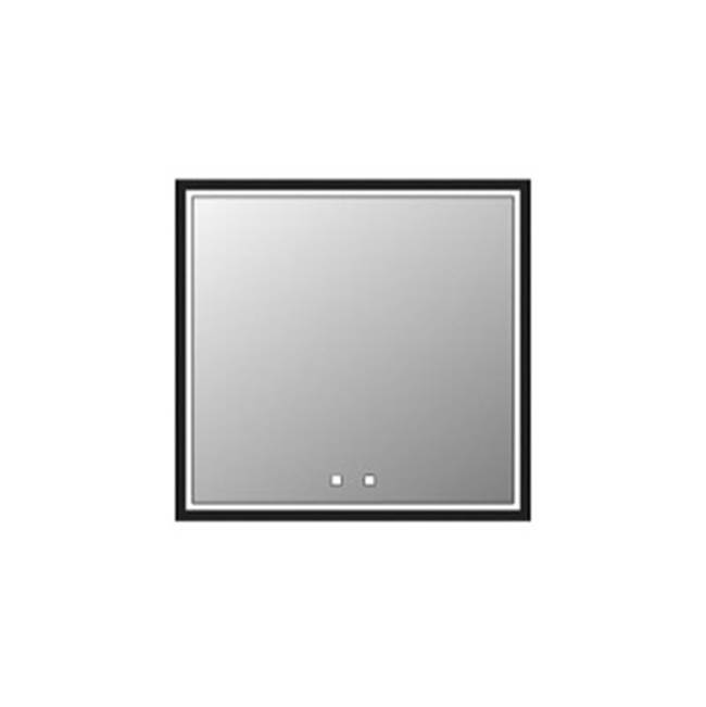 Madeli Illusion Lighted Mirrored Cabinet , 30X30''-Left Hinged-Recessed Mount, Satin Brass Frame-Lumen Touch+, Dimmer-Defogger-2700/4000 Kelvin
