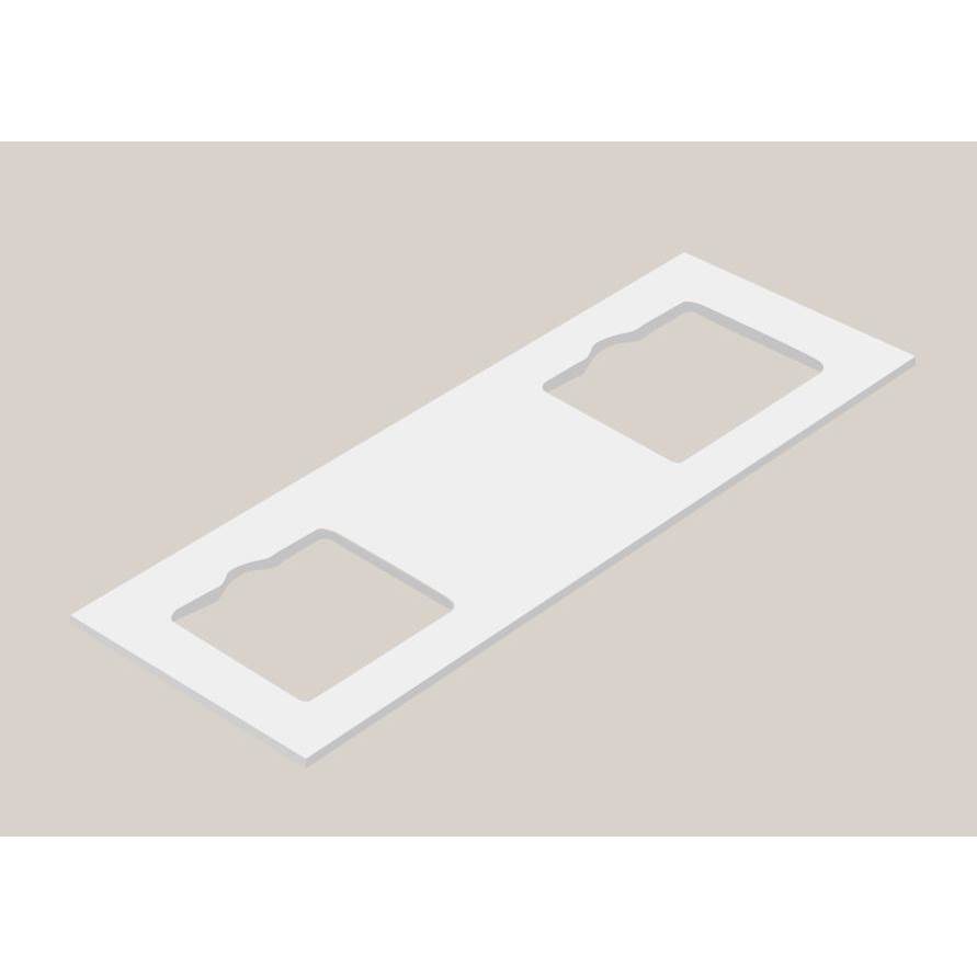 Madeli Urban-22 72''W Solid Surface , Slab With Cut-Out. Glossy White, 2-Holes, 72''X 22''X 3/4''