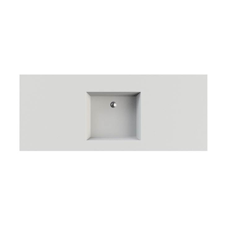 MTI Baths Petra 1 Sculpturestone Counter Sink Single Bowl Up To 80''- Gloss White