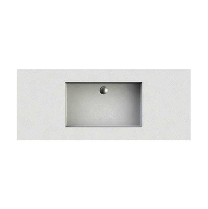 MTI Baths Petra 13 Sculpturestone Counter Sink Double Bowl Up To 80''- Gloss White