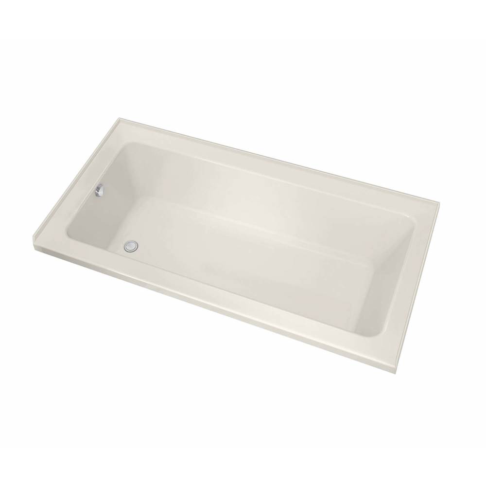 Maax Pose 6632 IF Acrylic Alcove Left-Hand Drain Whirlpool Bathtub in Biscuit