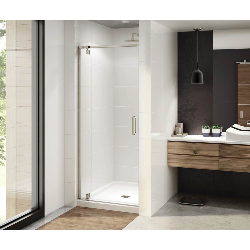 Maax ModulR 36 x 78 in. 8 mm Pivot Shower Door for Alcove Installation with Clear glass in Brushed Nickel