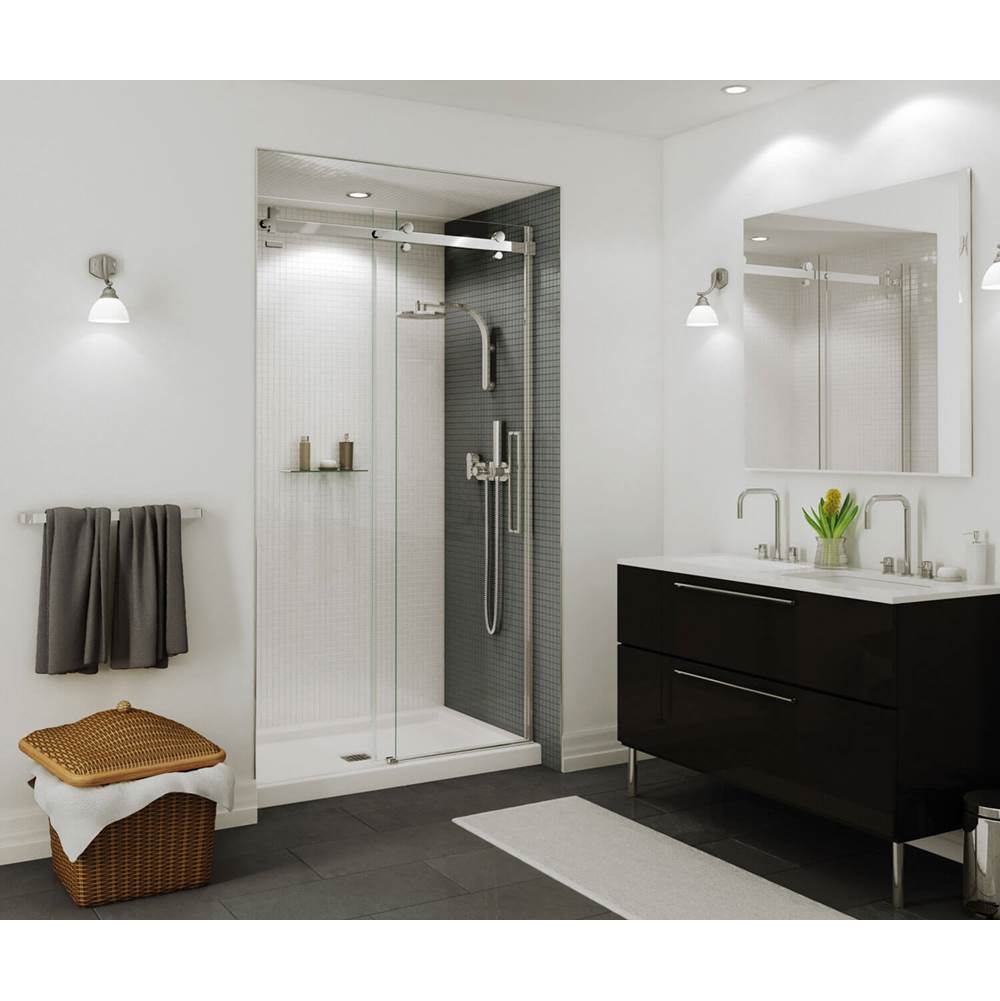 Maax Halo 44 1/2-47 x 78 3/4 in. 8mm Sliding Shower Door for Alcove Installation with Clear glass in Matte Black