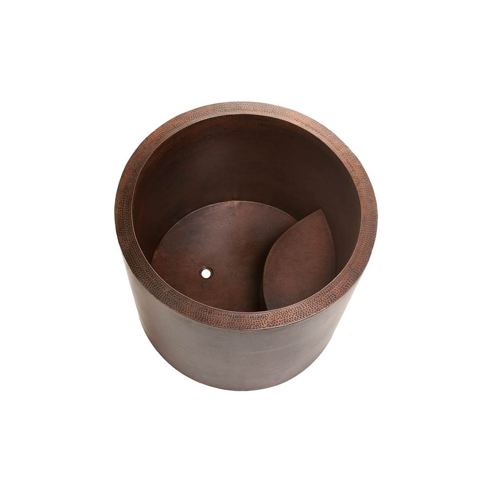 Premier Copper Products Japanese Style Soaker Hammered Copper Bathtub