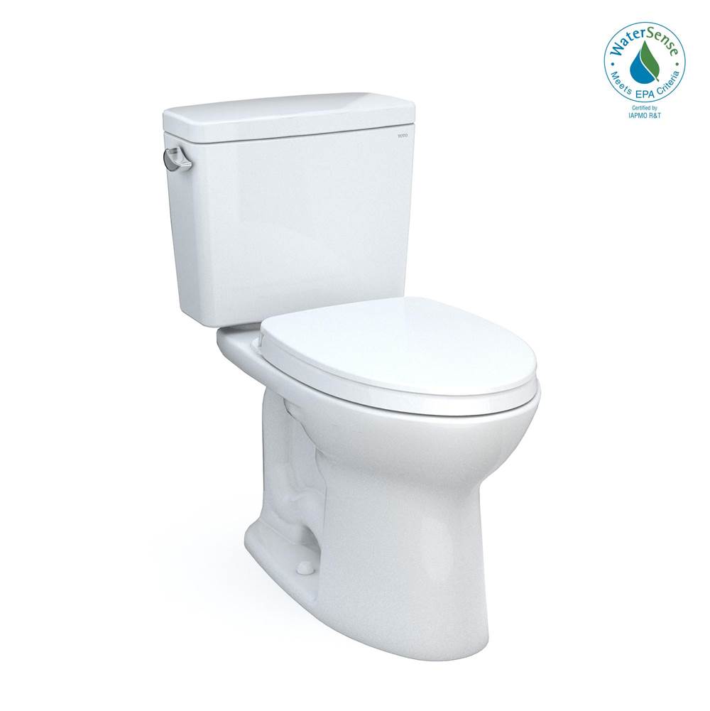 TOTO Toto® Drake® Two-Piece Elongated 1.28 Gpf Universal Height Tornado Flush ® Toilet With 10 Inch Rough-In, Cefiontect®,  And Softclose® Seat, Washlet®+ Ready, Cotton White