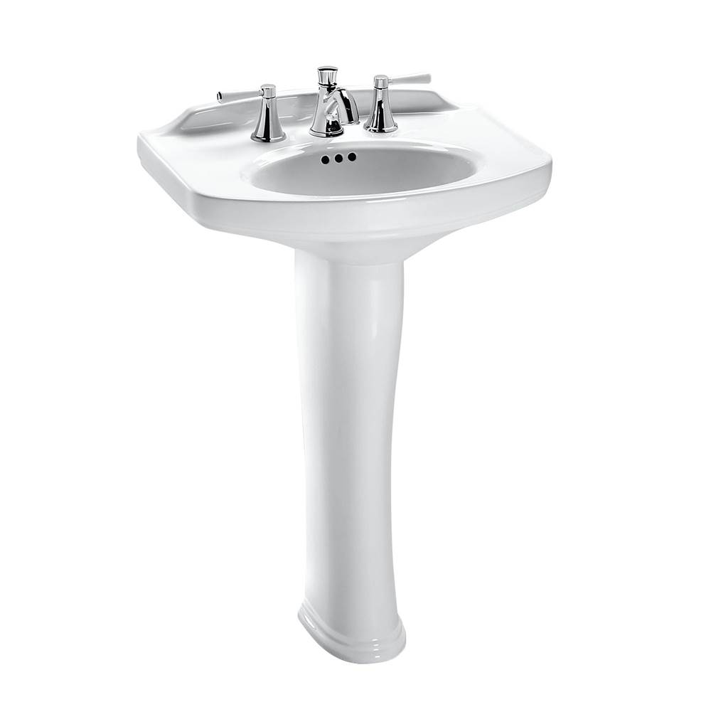 TOTO Toto® Dartmouth® Rectangular Pedestal Bathroom Sink With Arched Front For 8 Inch Center Faucets, Cotton White