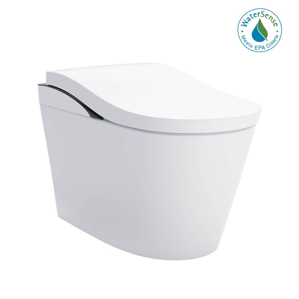 TOTO TOTO Neorest LS Dual Flush 1.0 or 0.8 GF Integrated Bidet Toilet, Cotton White with Black Trim - MS8732CUMFGNo.01B