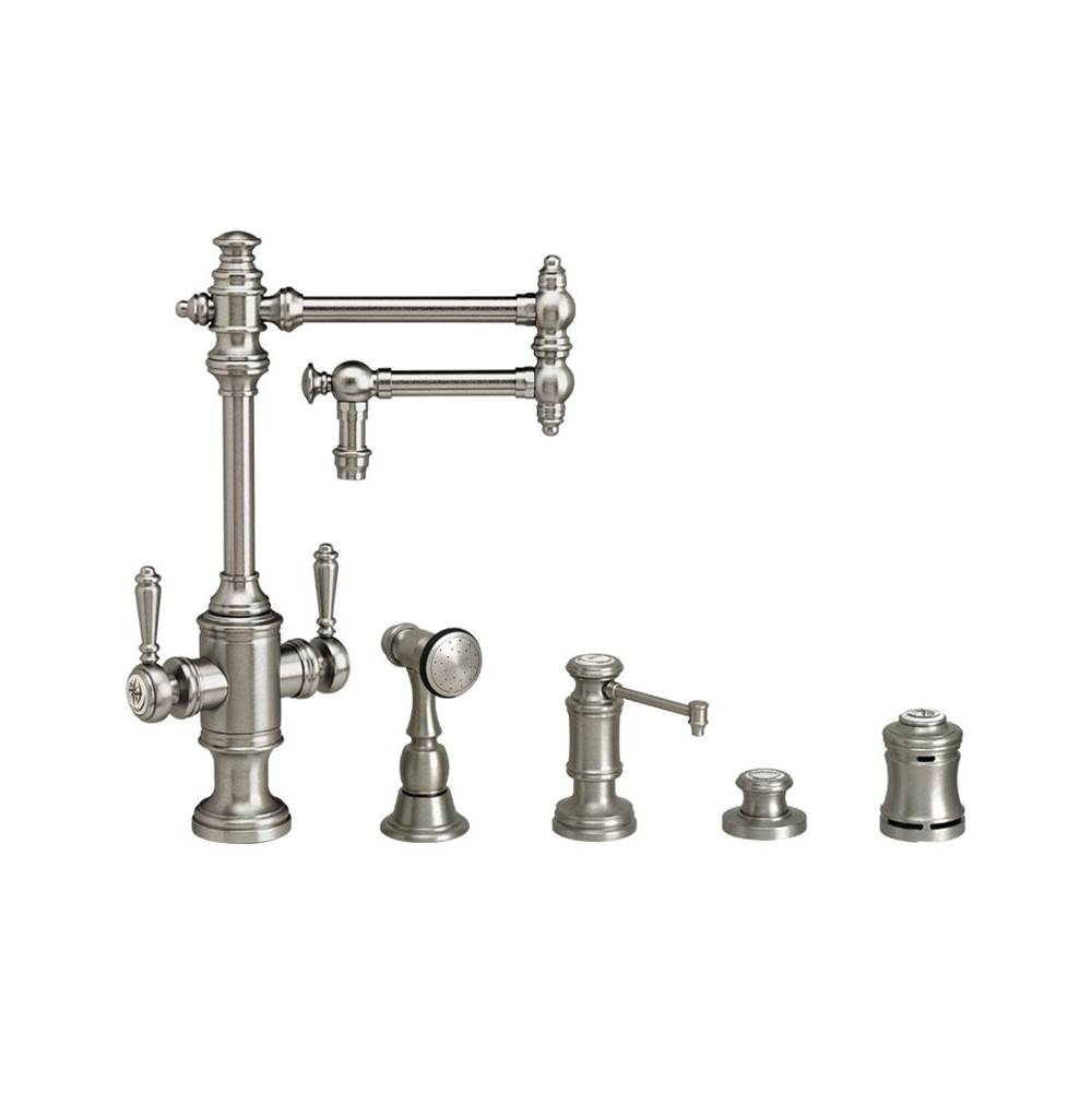 Waterstone Waterstone Towson Two Handle Kitchen Faucet - 12'' Articulated Spout - 4pc. Suite